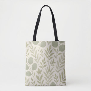 Bolso De Tela Patrón continuo de flujo botánico