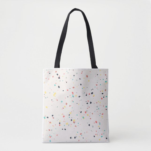 Bolso De Tela Patrón continuo de motas de terraczo (Anverso)