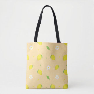 Bolso De Tela Patrón continuo de naranja amarilla con flores bla