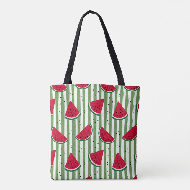 Bolso De Tela Patrón continuo de rayas de sandía (Reverso)