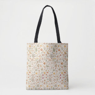 Bolso De Tela Patrón continuo de zorro del bosque lindo con sol 