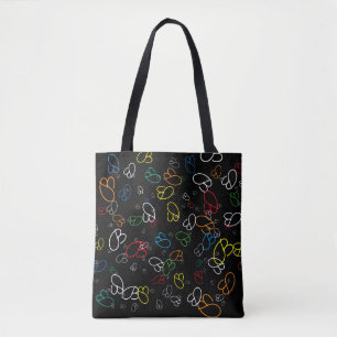 Bolso De Tela patrón creativo de iniciales de nombres coloridos