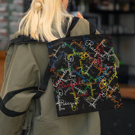 Bolso De Tela Patrón creativo de nombres coloridos