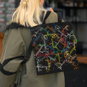 Bolso De Tela Patrón creativo de nombres coloridos