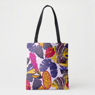 Bolso De Tela Patrón creativo sin fisuras con hojas tropicales y