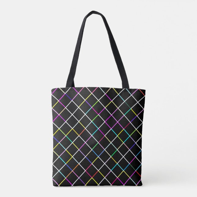 Bolso De Tela Patrón cuadrado multicolor (Reverso)