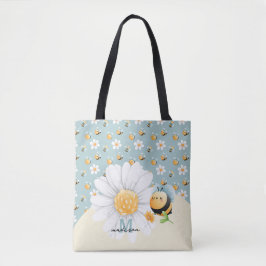 Bolso De Tela Patrón De Abeja De Miel Cuta Con Nombre