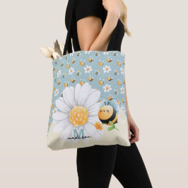 Bolso De Tela Patrón De Abeja De Miel Cuta Con Nombre