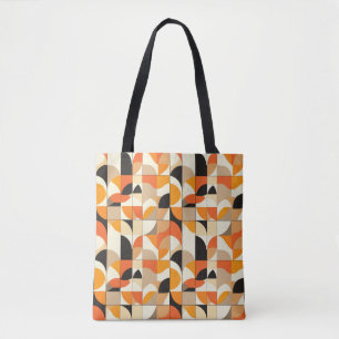 Bolso De Tela Patrón de abstracto geométrico retro de color nara