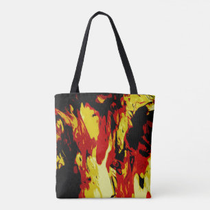 Bolso De Tela Patrón de abstracto negro amarillo rojo de colores