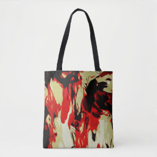 Bolso De Tela Patrón de abstracto negro amarillo rojo de colores