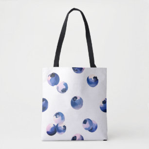 Bolso De Tela Patrón de acuarela de arándanos