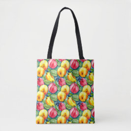 Bolso De Tela Patrón de acuarela de frutas vintage de verano