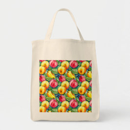 Bolso De Tela Patrón de acuarela de frutas vintage de verano