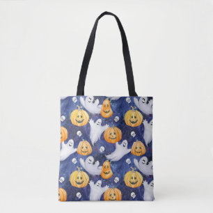 Bolso De Tela Patrón de acuarela de Halloween
