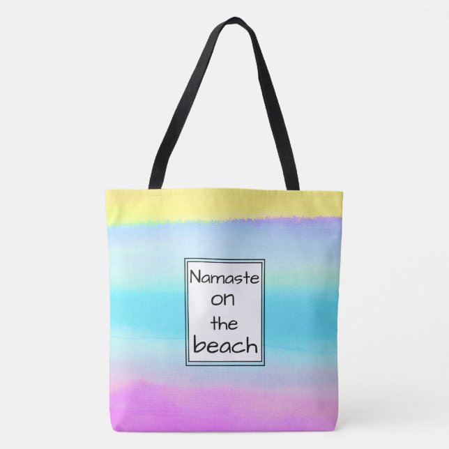 Bolso De Tela Patrón de acuarela de moda en la playa (Anverso)