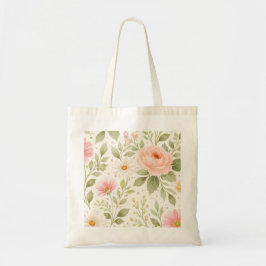 Bolso De Tela Patrón de acuarela floral suave