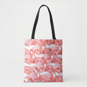 Bolso De Tela Patrón de acuarela sin foco con flamencos