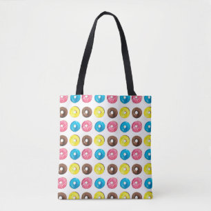Bolso De Tela Patrón de acuarela sin foco con pequeños donuts