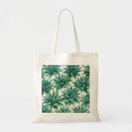 Bolso De Tela Patrón de Agave Suculento Acuarela