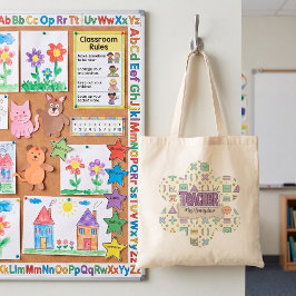Bolso De Tela Patrón de Agradecimiento a Profesores de Pastel Ma