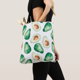 Bolso De Tela Patrón de aguacate acuarela