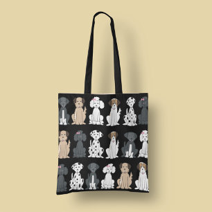 Bolso De Tela Patrón de Amantes de Perros Negros Adorables