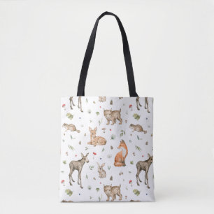 Bolso De Tela Patrón de animales de bosque