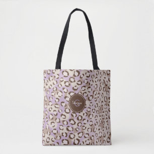 Bolso De Tela Patrón de animales de impresión de chitas púrpuras