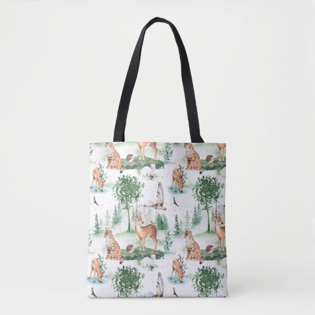 Bolso De Tela Patrón de animales de Woodland Baby (Anverso)
