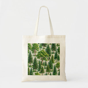 Bolso De Tela Patrón de árbol de bosque perenne