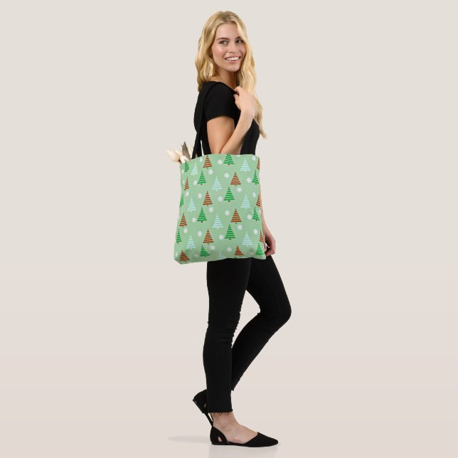 Bolso De Tela Patrón de árbol de Navidad (Puesto)