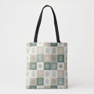 Bolso De Tela Patrón de árbol de Navidad escandinavo sin fisuras