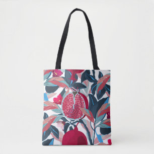 Bolso De Tela Patrón de árbol granado de flores de arte