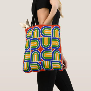 Bolso De Tela Patrón de arco geométrico estilo 70