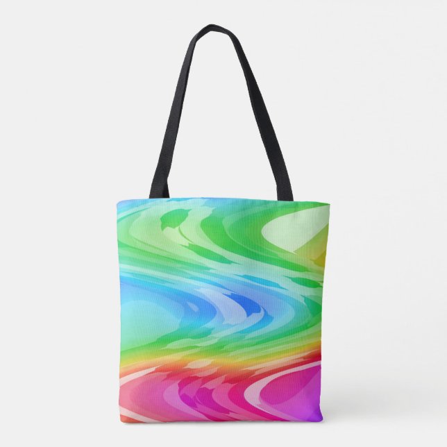 Bolso De Tela Patrón de arcoíris ondulado (Reverso)
