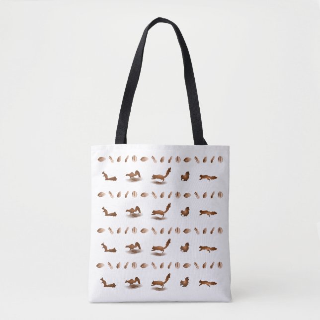 Bolso De Tela patrón de ardilla y nueces (Anverso)