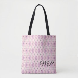 Bolso De Tela Patrón de Argyle de Tonos de Rosa