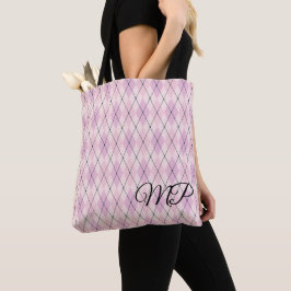 Bolso De Tela Patrón de Argyle de Tonos de Rosa