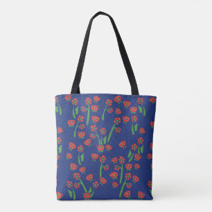 Bolso De Tela Patrón de Art Decó floral