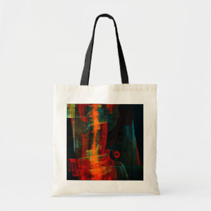 Bolso De Tela Patrón de arte abstracto moderno azul rojo naranja