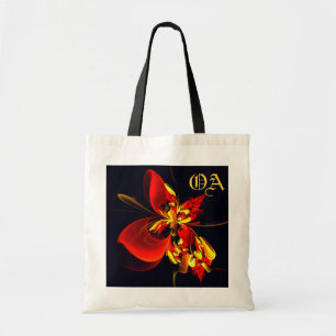 Bolso De Tela Patrón de arte abstracto moderno floral amarillo r