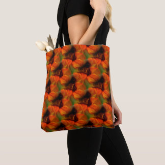 Bolso De Tela Patrón de arte abstracto naranja y marrón     