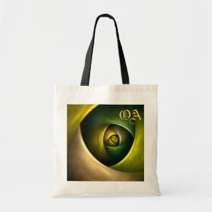 Bolso De Tela Patrón De Arte Abstracto Verde Floral Moderno De S