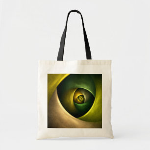 Bolso De Tela Patrón De Arte Abstracto Verde Floral Moderno De S