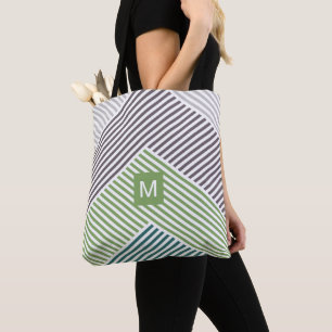 Bolso De Tela Patrón de arte de franja diagonal personalizado