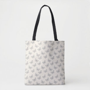 Bolso De Tela Patrón de arte de línea de mariposa
