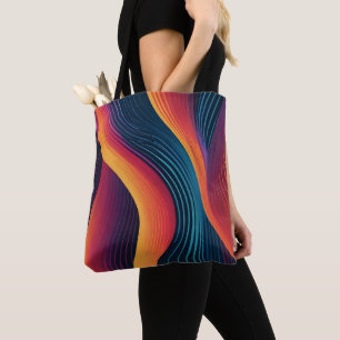 Bolso De Tela Patrón de arte de líneas abstractas