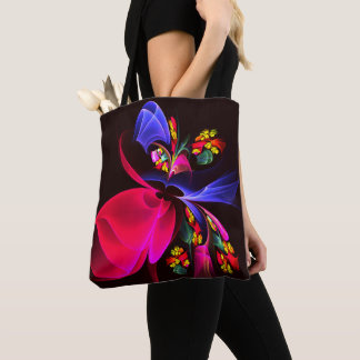 Bolso De Tela Patrón de arte de resumen floral colorido moderno