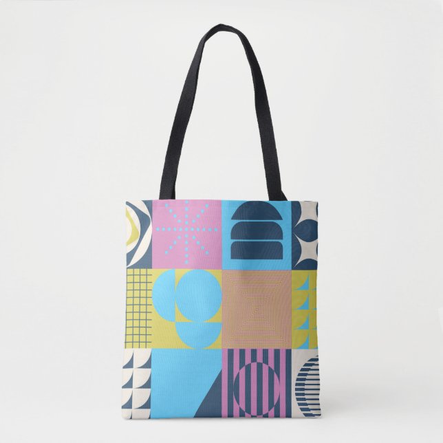 Bolso De Tela Patrón de arte neo-modernista hecho con g abstract (Anverso)